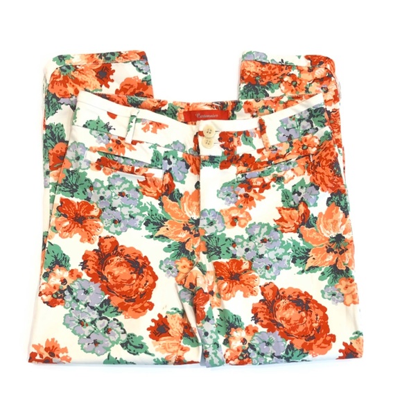 Anthropologie Cartonnier Floral Crop Pants - Picture 2 of 12